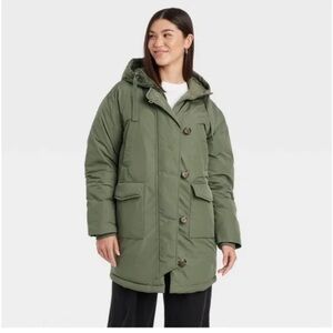 Universal Thread Water Resistant Long Puffer Jacket size medium nwt